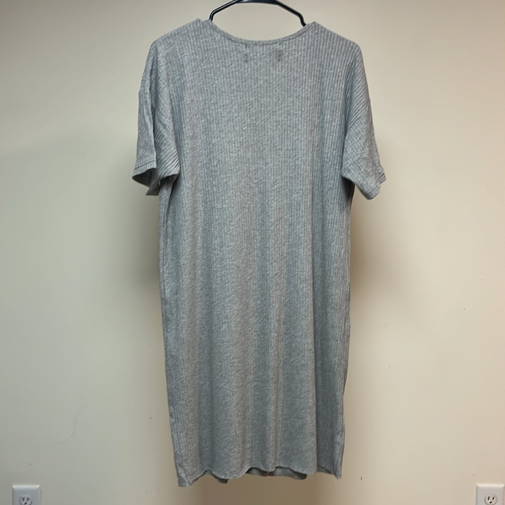 Hackwith Design House Gray Ribbed T-Shirt Dress - Picture 3 of 5